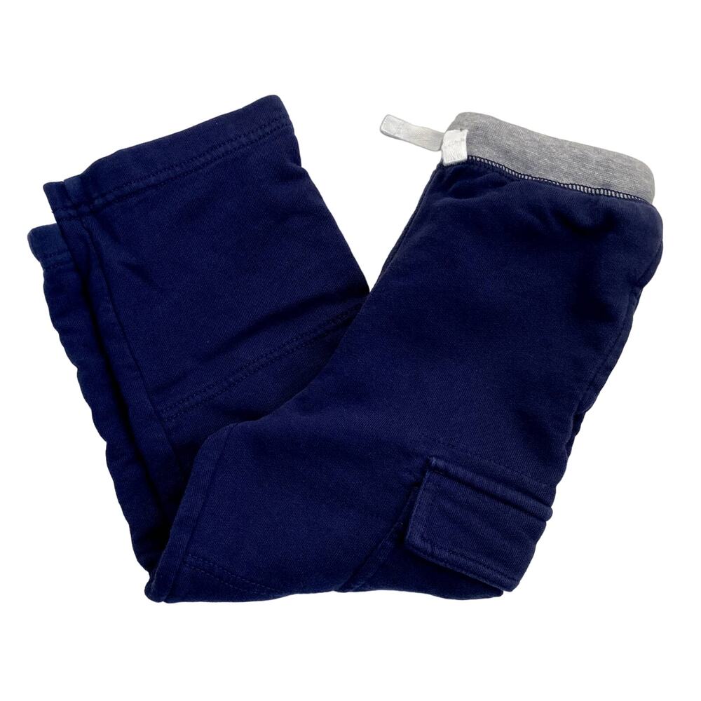 Hanna Andersson Bright Basics Double Knee Cargo Sweatpants - Navy Blue - 4